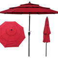9Ft 3-Tiers Outdoor Patio Umbrella with Crank and tilt and Wind Vents for Garden Deck Backyard Pool Shade Outside Deck Swimming Pool RT