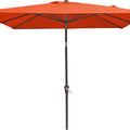 Rectangular Patio Umbrella 6.5 ft. x 10 ft. with Tilt, Crank and 6 Sturdy Ribs for Deck, Lawn, Pool in ORANGE