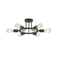 6 Light Modern Sputnik Lights Semi Flush Mount Ceiling Light Black Finished